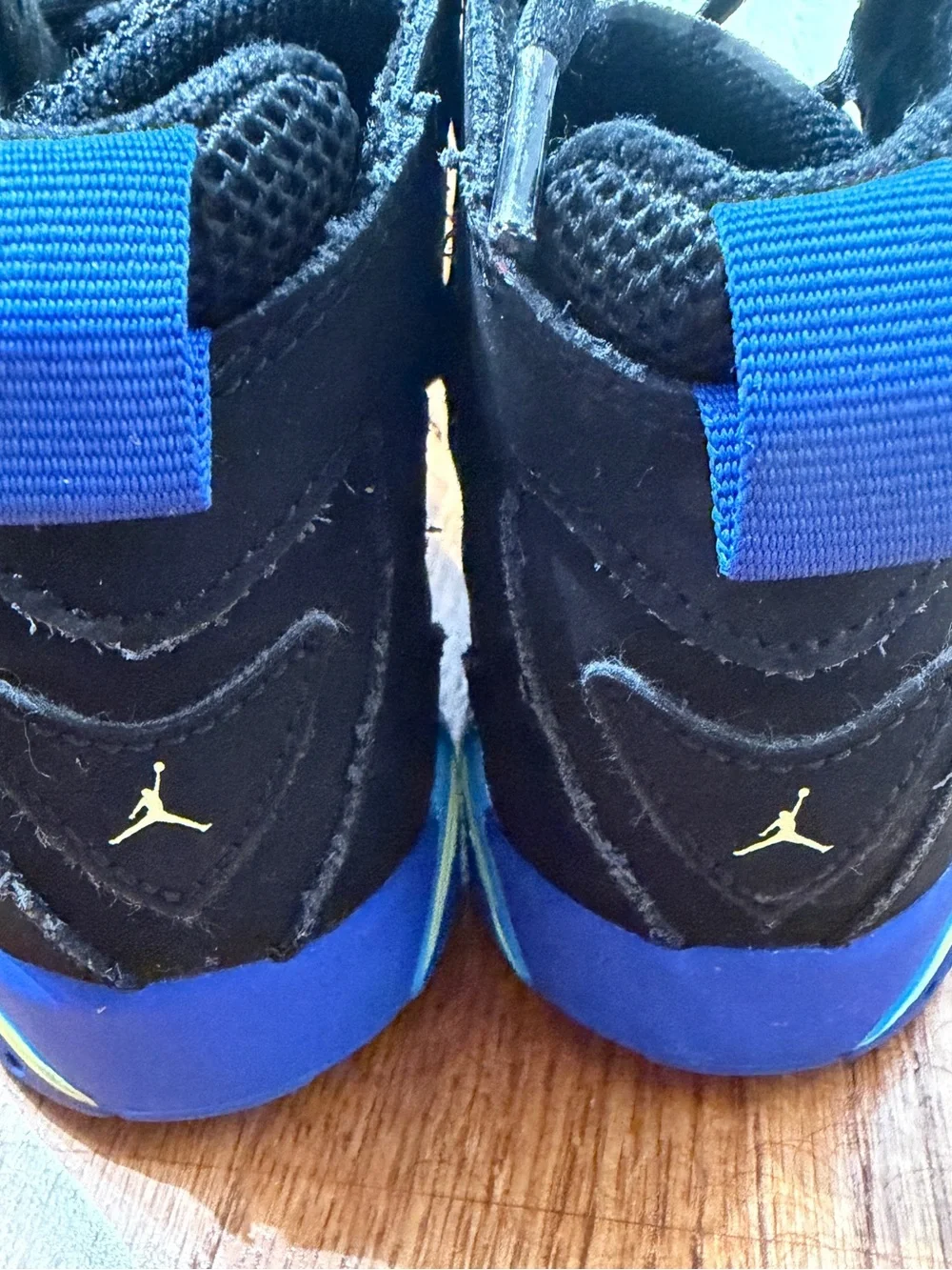 Nike Air Jordan True Flight youth 2 basketball shoes 2 black volt blue